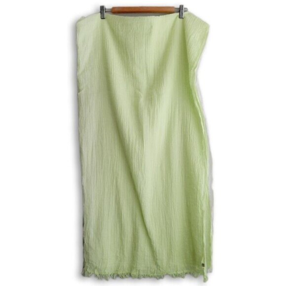 LULULEMON \ Warrior Scarf Gauze Two Tone Dip-Dye Large Wrap Green & White Flawed - Picture 3 of 16